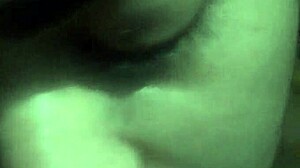 naughty brunette takes cum on face