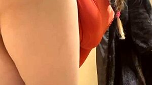 Teen BBW Masturbates Pussy With Vibrator In Public Close-Up