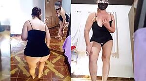 Mirella Delic does a sexy personalized striptease in fishnets, showing off her big ass and tits 😍