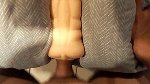 Bisexual uses big cock to fuck rubber vagina with toys