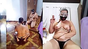 Mirella Delic does a sexy personalized striptease in fishnets, showing off her big ass and tits 😍