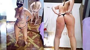 Mirella Delic does a sexy personalized striptease in fishnets, showing off her big ass and tits 😍