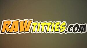 big dicked dude tit fucks horny chick outdoors in the pool