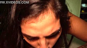 watch her suck boyfriend's dick and jerk until cum in mouth