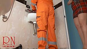 Housewife Flashes No Panties While Seducing Plumber Next Door