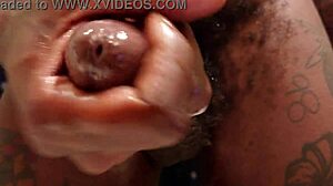 Hallelujah jerks his big black cock close-up 😍