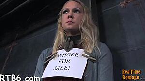 hot babe's smooth ass gets whipped during bondage sex