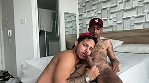 Tattooed Guy with Huge Dick on Bus