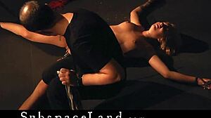 discipline session with spanking and binding for young slave