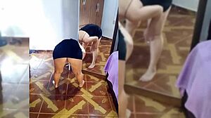 Mirella Delic does a sexy personalized striptease in fishnets, showing off her big ass and tits 😍