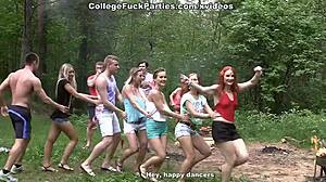 Filthy sluts turn an outdoor party into wild fuck fest scene 2