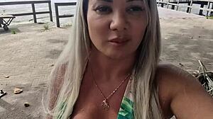 i moaned during assfucking and blowjob in the car with sexy brazilian blonde mature couple