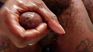 Hallelujah jerks his big black cock close-up 😍