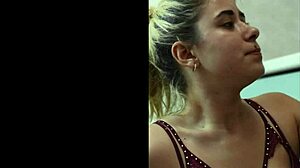 Gave a blowjob in the kitchen with intense homemade teen passion