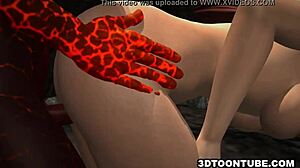 3D Babe Feels Intense Pleasure With Reptile Cocks