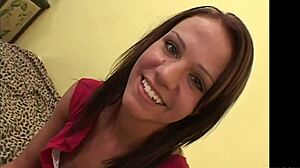 Addison Rose smiles through her first porn shoot.