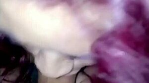 BBW Latina feels intense pleasure sucking big cock. She gets face fucked hard