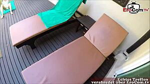 Blonde tourist gets fucked by German guy.