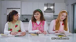 book club foursome with nerdy girlfriends 😏