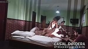 Behind the scenes, novinha sky sants rides leo ogro in her first amateur porn scene with small tits.