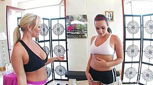 Natasha Nice and Austin Sweat Hard in Lesbian Workout. Their Pussy Play Gets Intense!