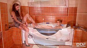 Watch Ani Blackfox And Tina Kay Lick Feet In Bathroom!