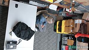 Slim blonde exposes butterfly tattoo and pussy