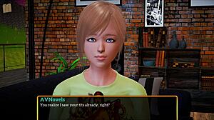 My new family plays a game together at home