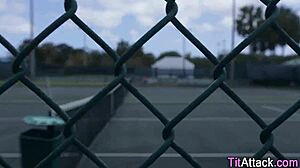 look at this buxom babe getting a facial after titty fuck and fingering