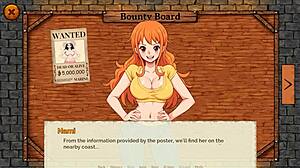 Lusty Buccaneers Hentai: Nami Exposes Huge Tits At Night.