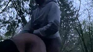 Ebony Bbw Pornstar Gets Fucked Doggystyle On Hiking Trail At Night In The Woods