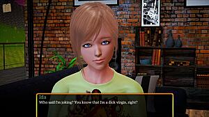 My new family plays a game together at home