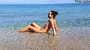 Drone captures babe’s exhibitionism on nudist beach. What a view!