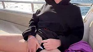 Couples enjoy suggestive public sex on a yacht