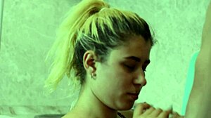 Gave a blowjob in the kitchen with intense homemade teen passion