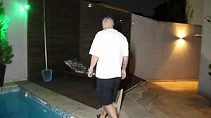 pool cleaning turned into banging the boss lady