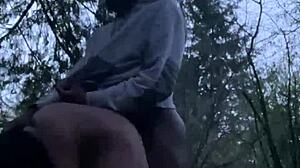 Ebony Bbw Pornstar Gets Fucked Doggystyle On Hiking Trail At Night In The Woods