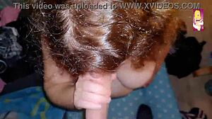 amateur wife sucks big cock for explosive cumshot on tits!