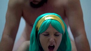 Blue Eyed Girl Getting Creamed in Bed with Huge Load