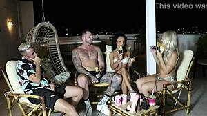 Morena safada rebola em cima do pau tem seus peitos chupados pela bruna carlos que mostra sua buceta - bruna e ale sheer red