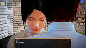 My new family plays a game together at home