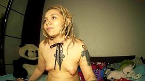 Naughty Russian Girl Pounds Her Ass With Big Dildo