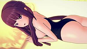 Fern strips bikini to fuck shaved pussy, want to see?