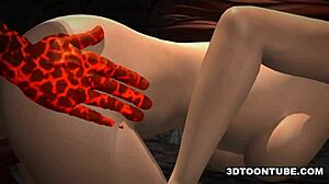 3D Babe Feels Intense Pleasure With Reptile Cocks