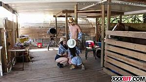 Farm Girls Share A Hard Cock