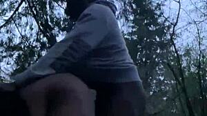 Ebony Bbw Pornstar Gets Fucked Doggystyle On Hiking Trail At Night In The Woods