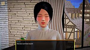 My new family plays a game together at home