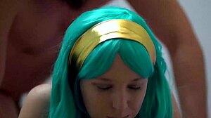 Blue Eyed Girl Getting Creamed in Bed with Huge Load