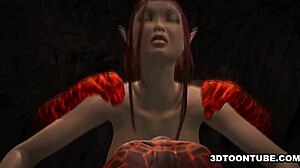 3D Babe Feels Intense Pleasure With Reptile Cocks