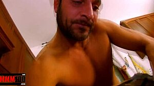 Does this mature housewife get her ass fucked in the kitchen before a facial cumshot?